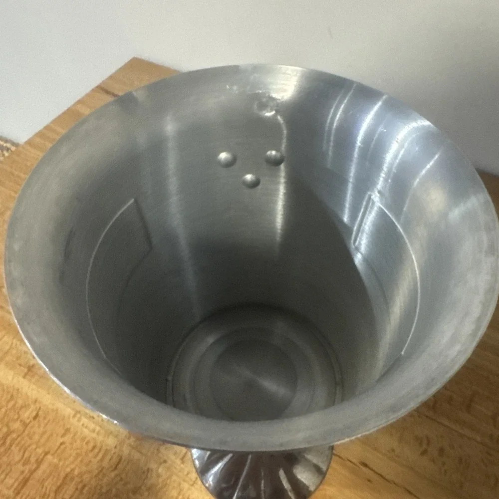 VTG French Pol Roger Champagne Ice Bucket With Black And Gold Label Metal